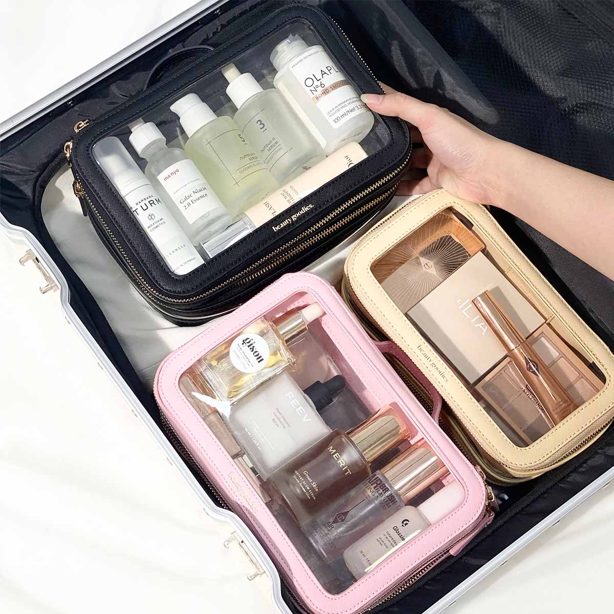 cheap makeup bags and travel cases Clear Designer Makeup Bags - Transparent Cosmetic Cases for Easy Organization